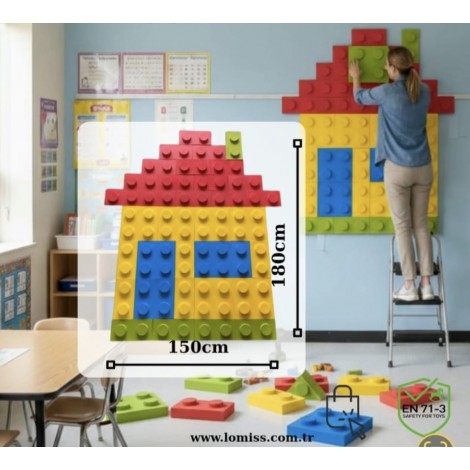 Hazır Ev tasarımlı lego duvar paneli